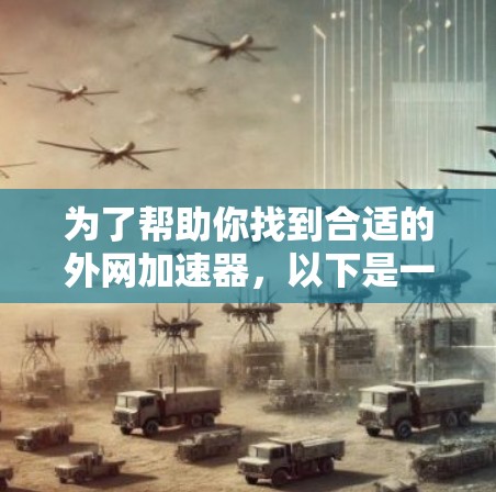 为了帮助你找到合适的外网加速器,以下是一些关键考虑因素和推荐 为了帮助你找到合适的外网加速器,以下是一些关键考虑因素和推荐